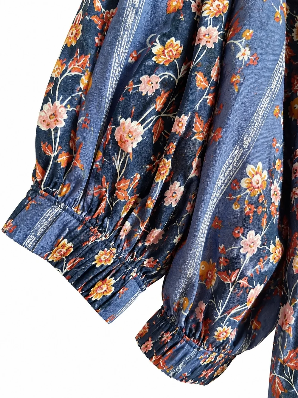 Free People Vintage Lover Floral Print Short Sleeve Blouse XS Like New Boho